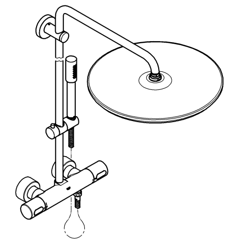 Grohe Duschsystem Rainshower 27174 mit Thermostat Kopfbr. Jumbo Sena Handbrause chrom