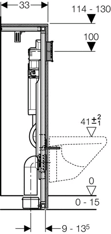 Geberit GIS Wand-WC min. 114 cm UP-Spülkasten UP320, Eckmodul