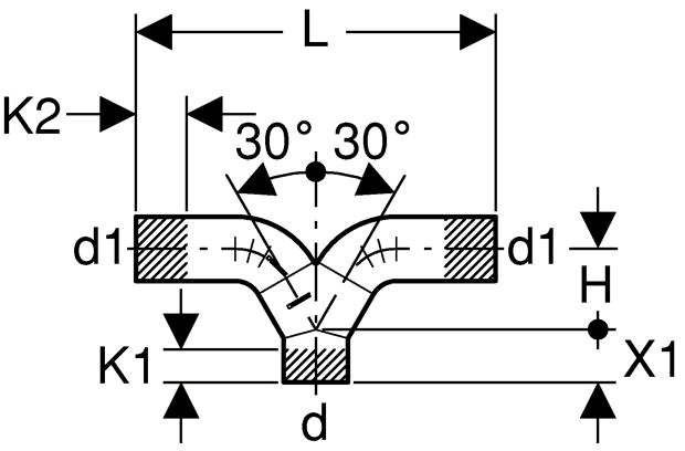 Geberit PE Hosen-T-Stück 90° DN 100 / 100 mit langen Schenkeln