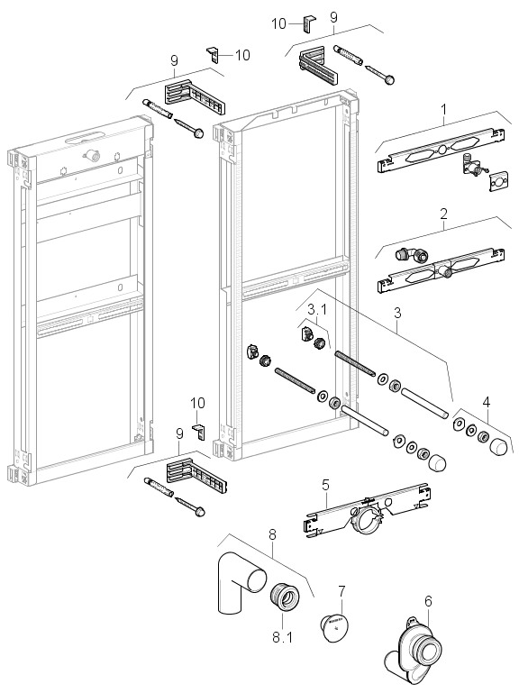 Geberit Kombifix Urinal für AP-Druckspüler