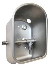 Suevia Tränkebecken Mod. 74U, Art.-Nr. 100.0747, aus Edelstahl, Durchlauf-Anschuss