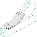 Tyco Montagewinkel 45°, 2-Loch, 52x82x40 x 6 mm, feuerverz., zu Schiene 41mm