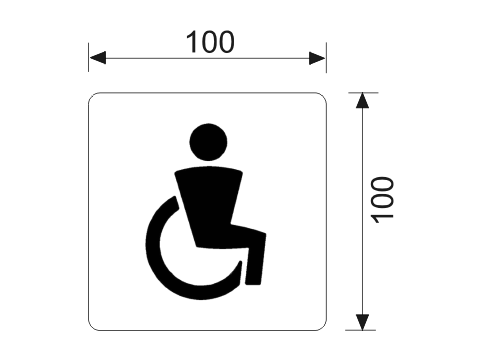 Keuco Türschild Plan 14968, für Behinderten-WC, Edelstahl