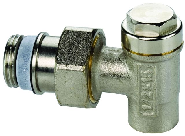 Simplex Rücklaufverschraubung L, 1/2" x 15 mm, Eck, vernickelt
