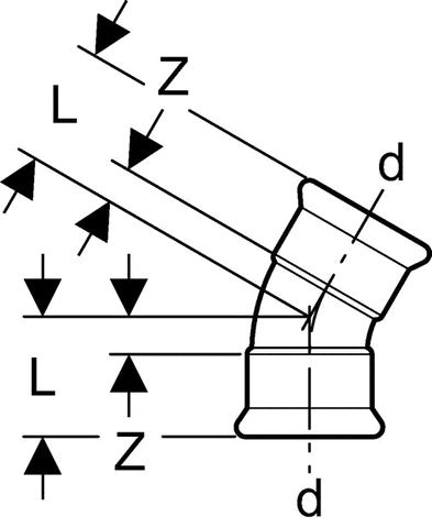 Geberit Mapress Edelstahl Bogen 30° (Cr-Ni-Mo-Stahl)