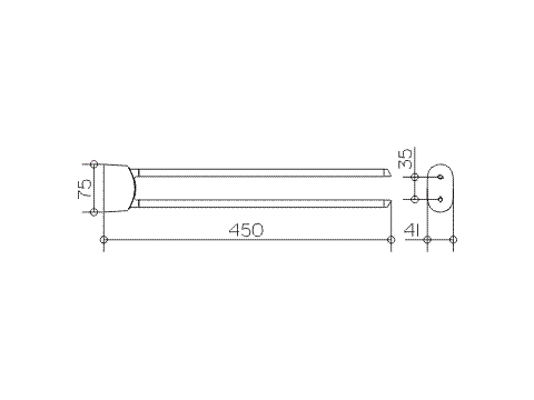 Keuco Handtuchhalter Elegance 11618, verchromt, 450 mm