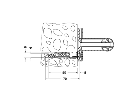 Keuco Bef.-Set 1 Plan Care 34990, 3xHolzschr.DIN7996-6x70 V2A 3xDübel UX8R