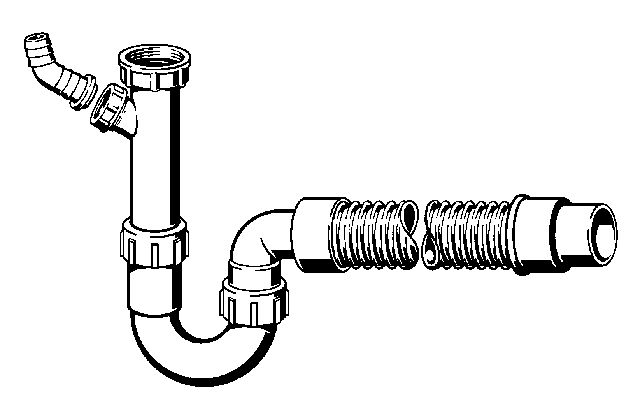 Viega Röhrengeruchverschluss 7985.15, 11/2 x 40/50mm, 101633, m. Schlauchanschluss, flex., Kunstst.