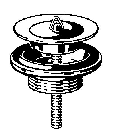 Viega Spültisch-Ventil, Mod. 7122, mit Haken, Höhe 25mm, Messing