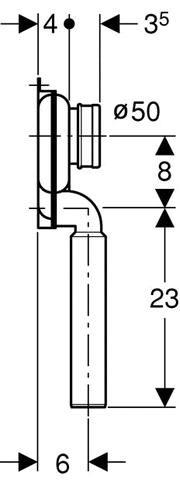 Geberit Urinalabsaugesiphon JetEX d 50 mm mit senkrechten Ablauf