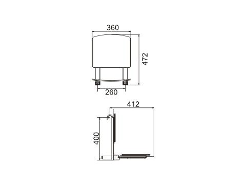 Keuco Klappsitz Plan Care 34981, mit R-Lehne z. Einh.