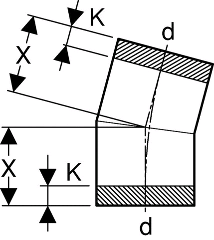 Geberit PE Bogen 15°, mit grossem Radius, geschweißt