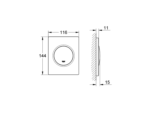 GROHE Urinal-Betätig. Nova Cosmopolitan 38804 FMS für manuelle Betätigung
