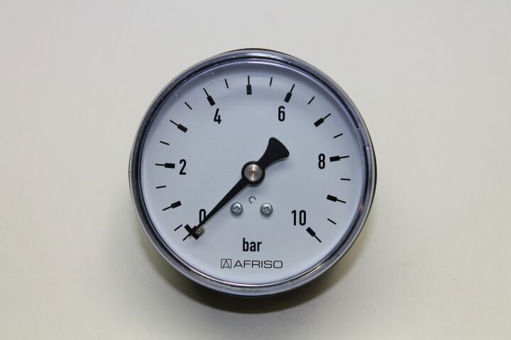 Manometer 10 bar, D: 63mm, DN08 (1/4"), Abgang hinten