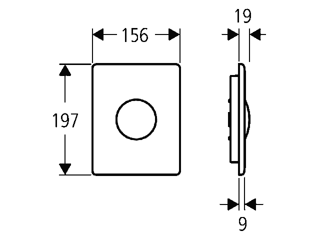 GROHE WC-Betätigung Skate 37547 156x197mm mit Druckknopfbetätigung