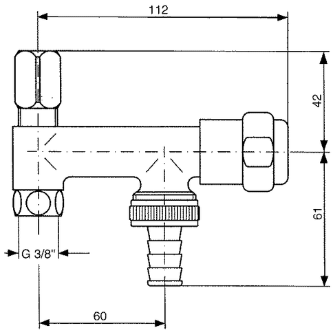 Grohe WAS-Ventil Eckfix 41030 Design-Gr. DN10 mit Schlauchanschluss chrom