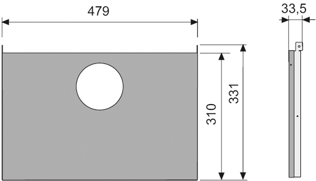 TECEbox Bauraumabdeckung plus H: 310 mm B: 479 mm