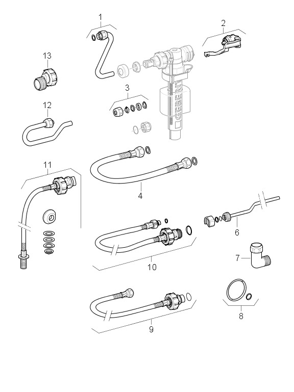 Geberit Impuls380 Universal Füllventil (Unifill) passend für AP-SPK