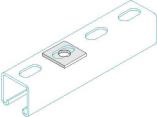 Tyco Verbindungsplatte 30x30x3mm, Loch: 12mm f. Schraube M10, verz., P1063/10, zu Schiene 41mm