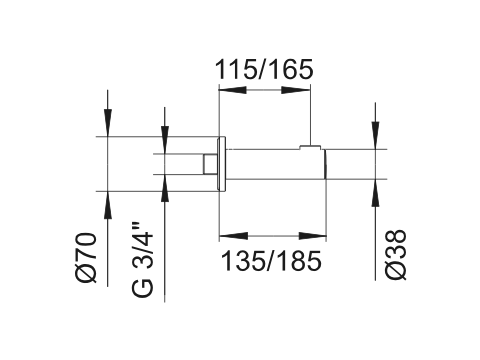 Keuco Schlauchanschluß Plan 54947, DN 15, verchromt