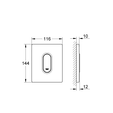 GROHE Urinal-Betätig. Arena Cosmopolitan 38857 FMS für man. Betätigung