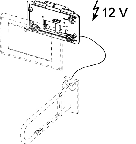 TECEplanus WC-Fernauslösung, kabelgebund. Elektrotaster 230/12V Netz