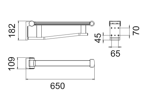 Keuco SK-Griff WT Plan Care 34902, 650 mm