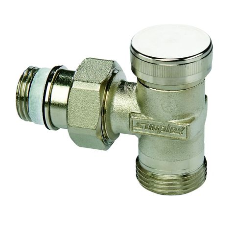 Simplex Rücklaufverschraubung M, 1/2 x 3/4", Eck, AG/M, vernickelt