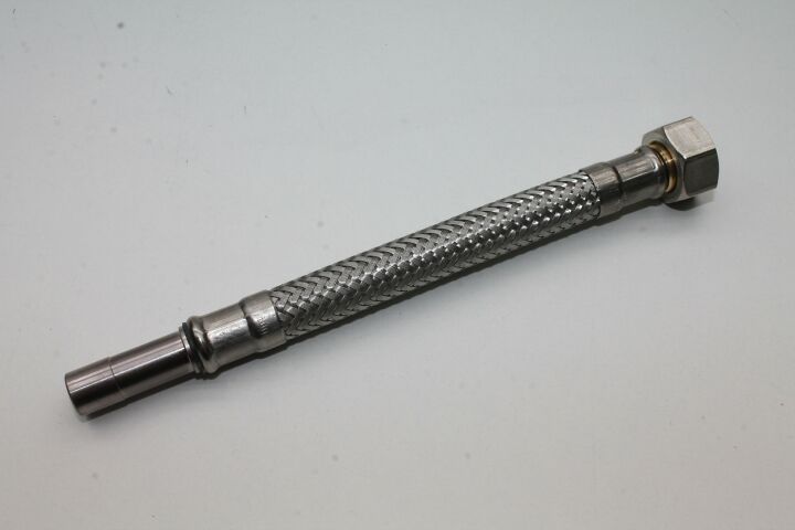 flexibler Sanitärschlauch DN10 (3/8") x 10 mm, Überwurfmutter DN10 (3/8") - Stutzen