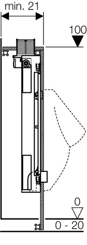 Geberit GIS Urinal Universal 100 cm Bet.v.oben für Urinal-Steuerung ab 2009