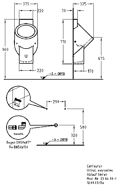 Keramag Urinal Centaurus 236400 KeraTect weiß wasserlos