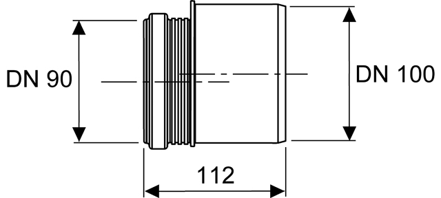 TECEprofil WC-Übergangsstück PE-Adapter DN 90/100