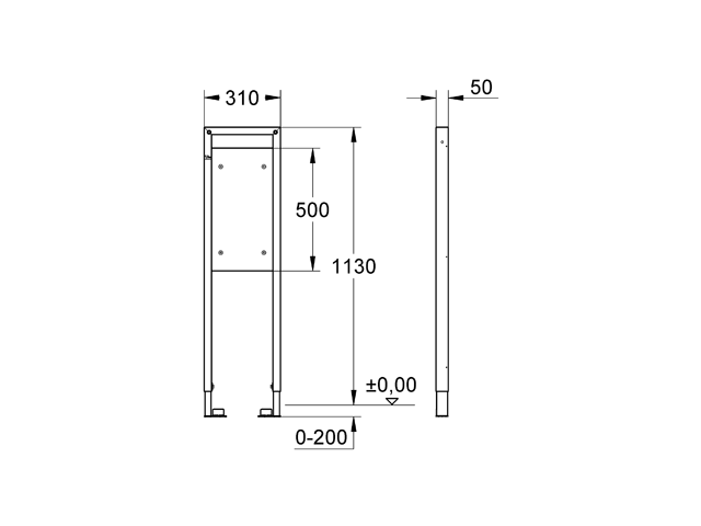 Grohe Rapid SL Halteelement 38559 Bauhöhe 1,13 m Breite 0,31 m