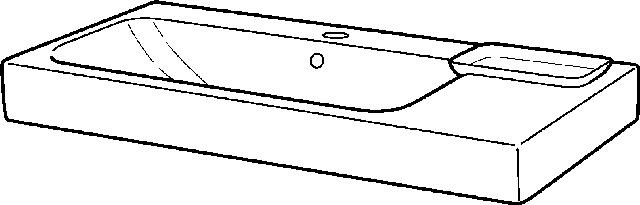 Keramag Waschtisch iCon, Dekoschale rechts 900x485mm