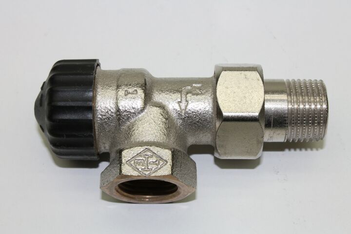Heimeier Thermostat-Ventilunterteil, umgekehrte Flußrichtung, Eckform