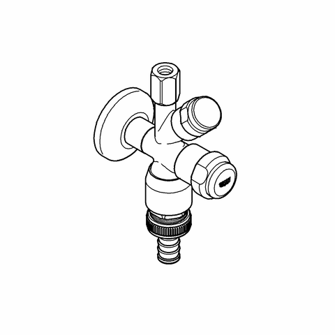 Grohe WAS-Kombieckventil 41082 Design-Gr. DN15 m.RV u. RB chrom
