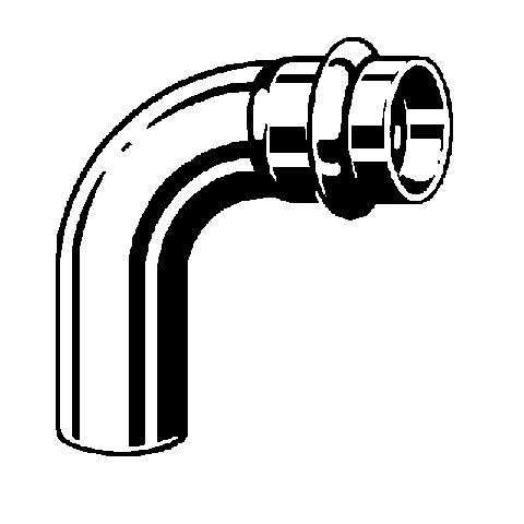 Viega Sanpress-Inox Bogen 90°, Mod. 2316.1, IxA , aus nichtrostendem Stahl