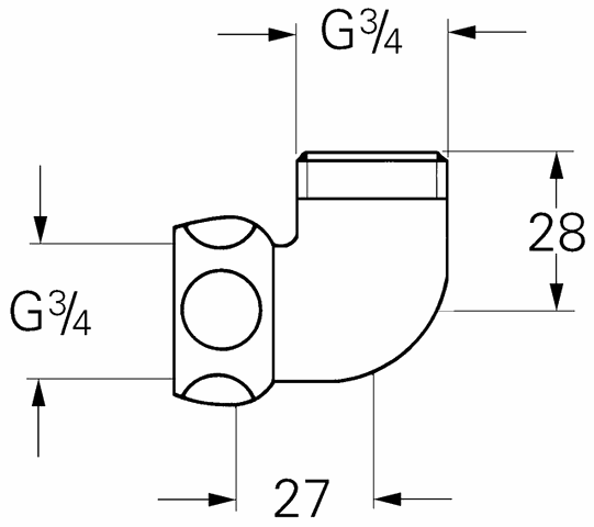 Grohe Anschlusswinkel 12419 3/4"x3/4" chrom