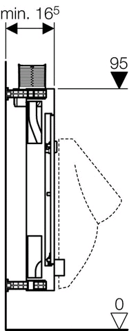 Geberit Kombifix Urinal Universal 98cm Bet.v.oben für Urinal-Steuerung ab 2009