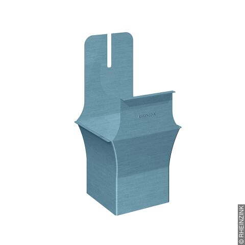 RZ Titanzink-Kasten-Einhangstutzen, blaugrau, 6-tlg./333 x 100x100mm, quadr. Abgang
