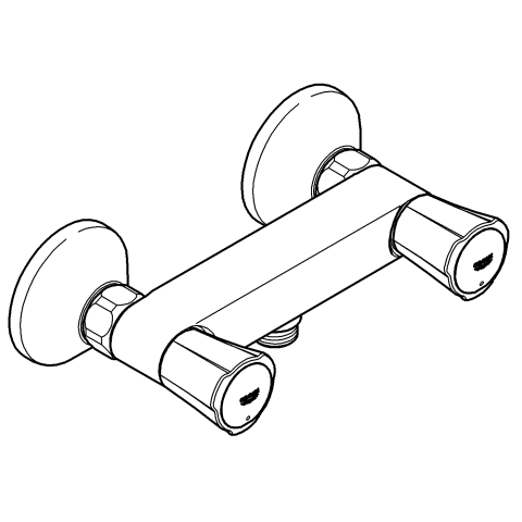 Grohe Zweigriff-Brausebatterie Costa 26330 DN15 Wandmontage chrom