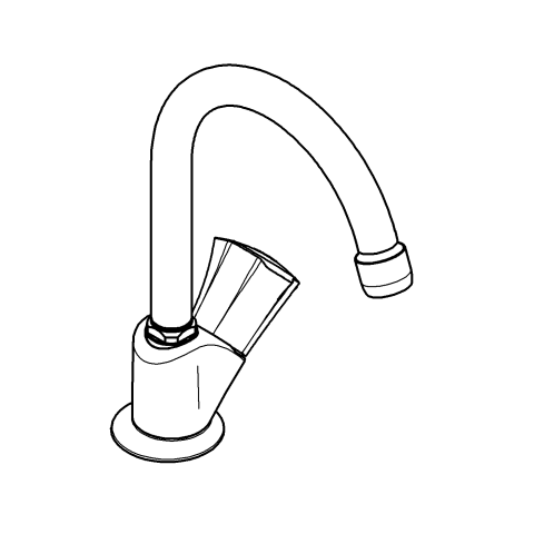 Grohe Standventil Costa 20393 DN15 Mark. blau schwenkbarer Rohrauslauf chrom
