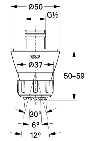 Grohe Seitenbrause Relexa 28286 DN15 verstellbar SpeedClean chrom