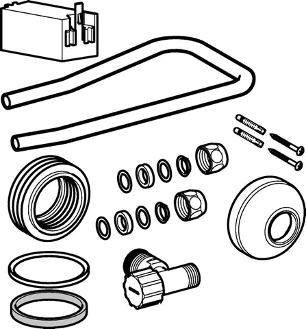 Geberit Servicepaket mit Eckventil R 1/2 zu AP-SPK AP140