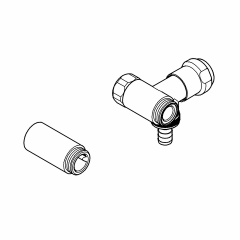 Grohe WAS-Ventil batterie 41043 Design-Gr. DN20 Anschluss rechts für 1/2" chrom
