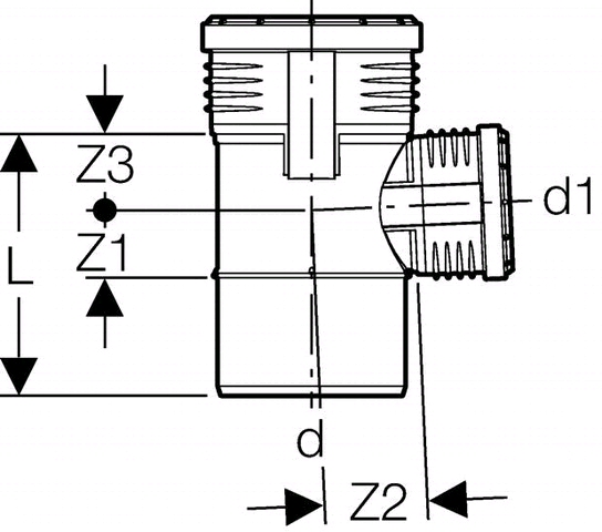 Geberit Silent-PP Abzweig 87,5° mit Muffen