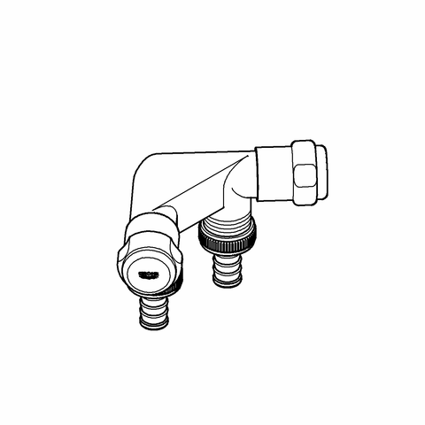 Grohe WAS-Doppelventil Einfach 41022 Design-Gr. DN15 m. RV chrom