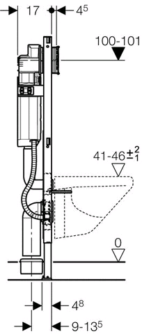 Geberit Duofix Wand-WC 112 cm mit UP-Spülkasten UP320, BF