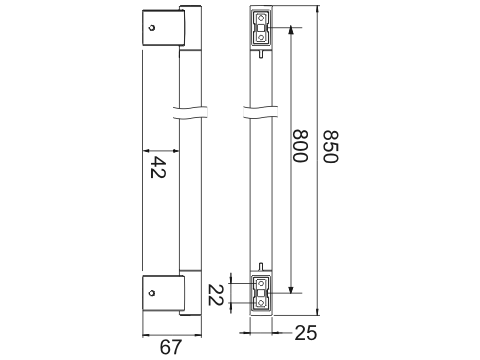Keuco Brausestange Plan 54985, mit Brauseschieber, verchromt, 800 mm