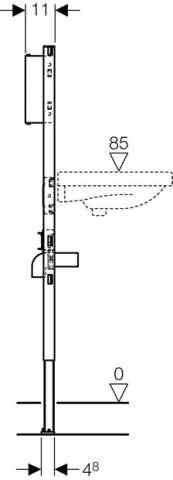 Geberit Duofix Waschtisch 130 cm, für UP-Wandarmatur